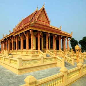 Mẫu hàng rào, lan can sử dụng con tiện bê tông ly tâm cho kiến trúc đình chùa, nhà thờ tộc
