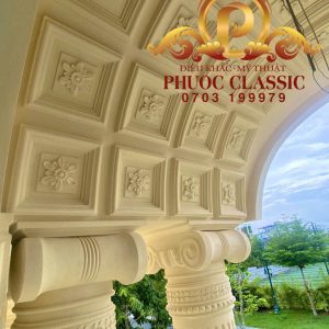 Thi công phù điêu phào chỉ kết hợp đài phun nước kiến trúc châu Âu