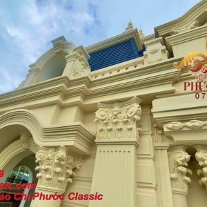 Thi công phù điêu phào chỉ kết hợp đài phun nước kiến trúc châu Âu