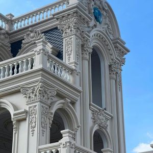 Thi công phù điêu phào chỉ kết hợp đài phun nước kiến trúc châu Âu