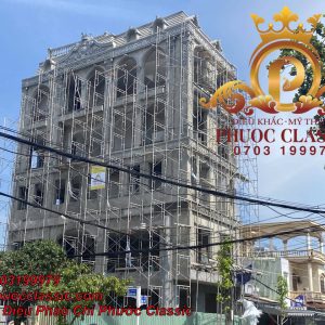 Thi công phù điêu phào chỉ kết hợp đài phun nước kiến trúc châu Âu