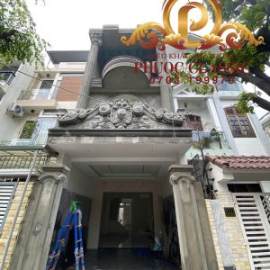 Thi công phù điêu phào chỉ kết hợp đài phun nước kiến trúc châu Âu