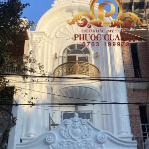 Thi công phù điêu phào chỉ kết hợp đài phun nước kiến trúc châu Âu