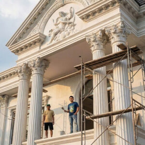 Phù điêu xi măng mặt tiền