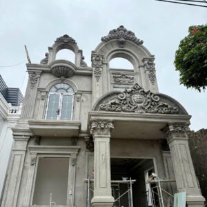 Phù điêu xi măng mặt tiền