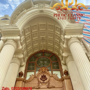 Phù điêu xi măng mặt tiền